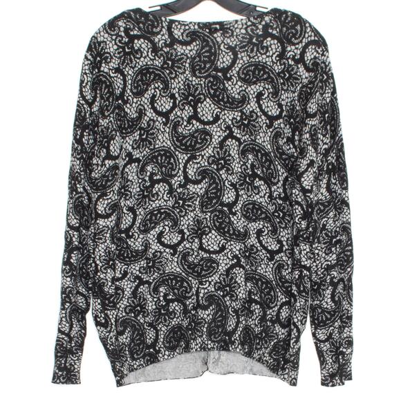 Lane Bryant Cardigan Sweater Whimsigoth Boho Minimalist Cozy Paisley Gray 18 20 - Picture 5 of 5